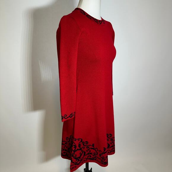 NWT JH Jessica Howard Red 3/4 Sleeve Knit Sweater Dress Holiday Womens Size XL - Picture 4 of 12